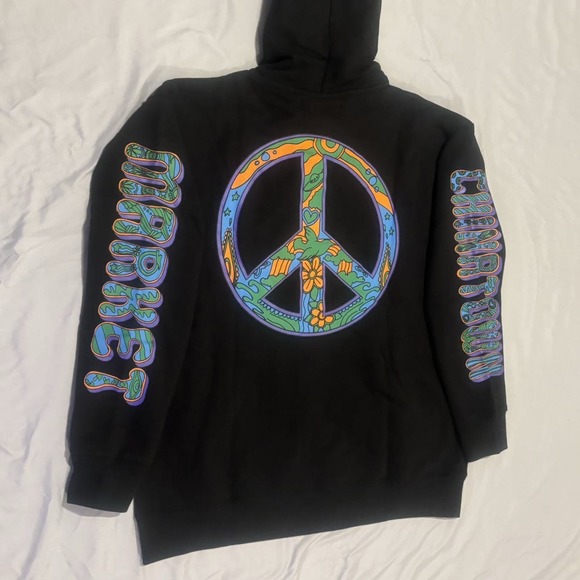 CHINATOWN MARKET Hippie‎ Hoodie Size XL Peace Love Psychedelic - Picture 2 of 8